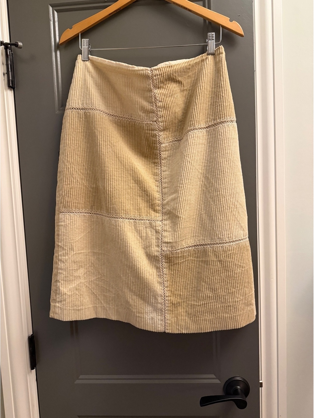 Tommy Hilfiger Beige Corduroy Patchwork A-Line Skirt Size 12